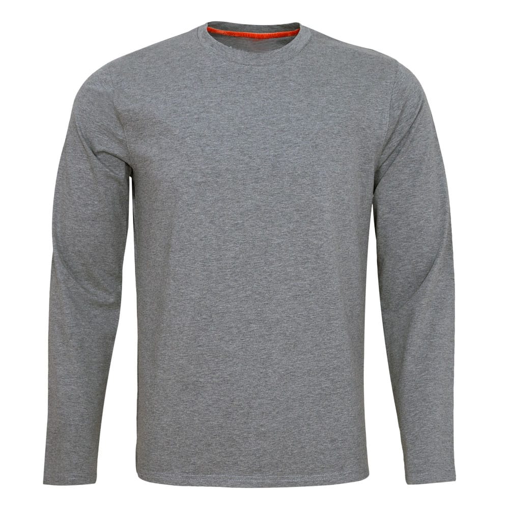 Grey Plain Full Sleeve T-Shirt